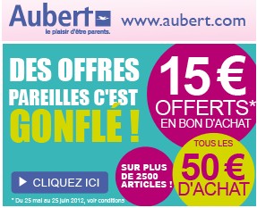 15 euros gratuits Aubert