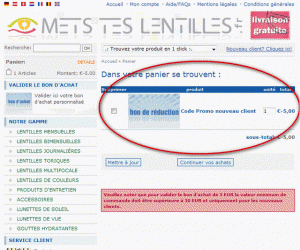 Bon de Reduction sur lentilles de contact