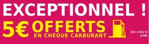 5 euros de cheque carburant offerts