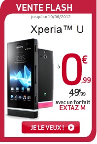 code reduction Sony Xperia U 0,99 euro