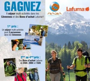 concours gagnez un sejour cevennes bon achat lafuma