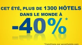 Nuit dans un Hôtel Accor a moins 40% – Vente Flash «Les Prix Crazy »