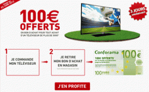 Offre Conforama 100 euros en bon d'achat