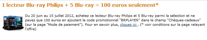 100 euros le lecteur Blu-ray Philips + 5 films Blu-ray