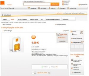 vente flash carte sim orange prepaye