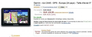 vente flash gps Garmin nuvi 2440 avec carte europe 129,99 euros port inclus