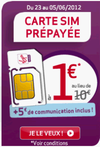 Virgin mobile vente flash carte sim 1 euro au lieu de 10