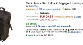Le Sac à dos et bagage à mains pour cabine Cabin Max à moitié prix