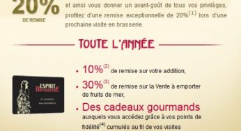 Réduction de 20% dans les Brasseries Flo