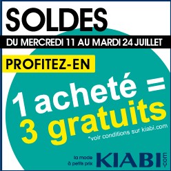 SOLDES Kiaby ! 1 article acheté = 3 gratuits