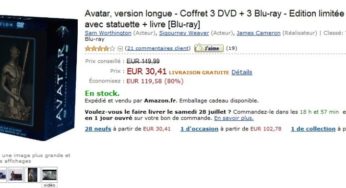 SUPER PROMO ! Le coffret Edition limitée et numérotée Avatar, version longue – Coffret 3 DVD + 3 Blu-ray + statuette + livre à 30,41 au lieu de 119 !!!