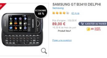 SUPER PROMO ! Le Samsung GT B3410 Delphi à seulement 89 euros