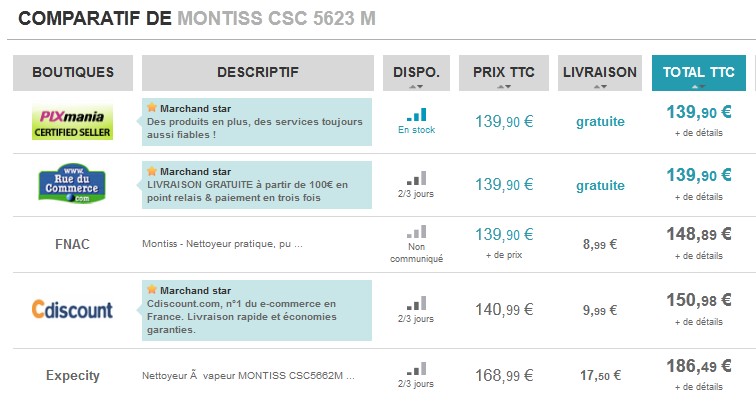 Moitié prix ! Nettoyeur vapeur Montiss à seulement 70 euros (vendu entre 140 et 160 euros ailleurs)