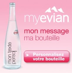 Code promo 5 euros de réductions sur vos Bouteilles personnalisées EVIAN (sans minimum d’achat)