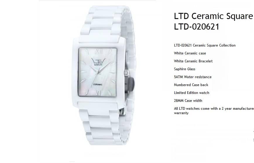 SOLDES ! Montre céramique de luxe Ltd Watch à moins de 100 euros (prix normal 250 euros) JUSQU’A DIMANCHE SOIR SEULEMENT