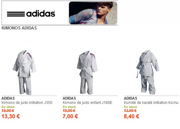 Spécial Rentrée ! Kimono enfant Adidas à partir de 7 euros