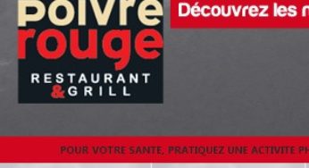 COUPON Poivre Rouge Restaurant Grill ! 5 euros de réduction immédiate sur l’addition