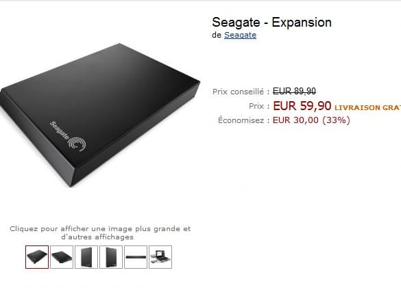 Vente Flash ! Disque dur externe 500Go USB 3.0 Seagate à moins de 60 euros (port compris)