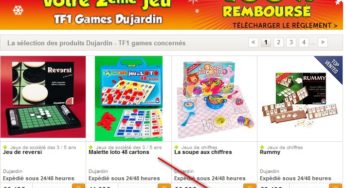 Un jeu Dujardin acheté = le 2ème 100% remboursé