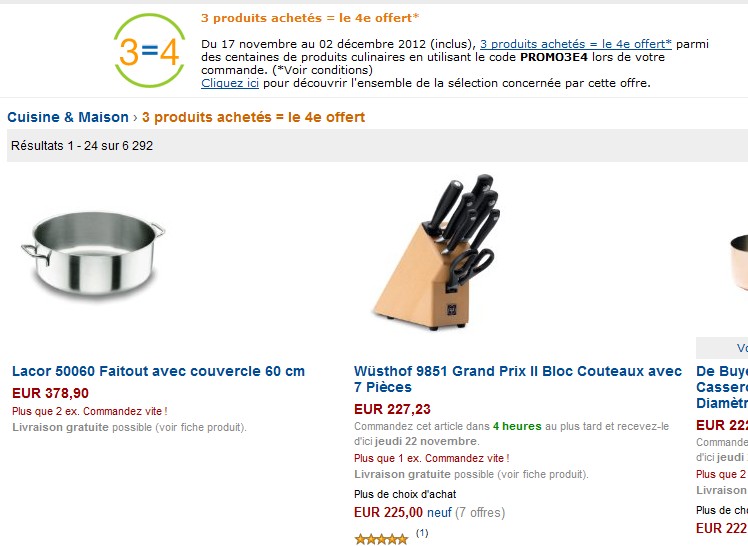 Bon plan Articles de cuisine ! 3 produits achetés = le 4eme gratuit sur Amazon (plus de 6000 articles)