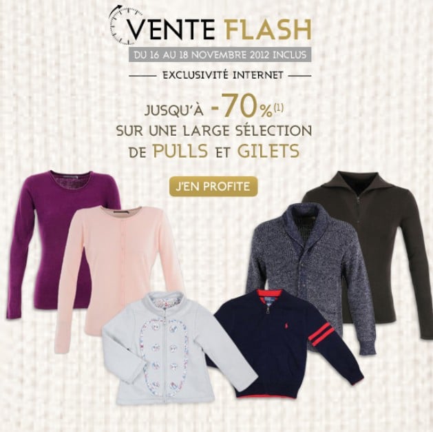 Vente Flash ! Jusqu’à -70% sur Pulls et Gilets chez Galeries Lafayette