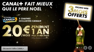 Canal plus 20 euros par  mois au lieu de 39 euros plus 3 mois gratuits avec le code 3CAN