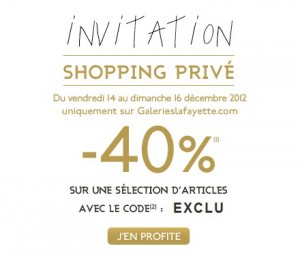 Vente Flash Galeries Lafayette ! Moins 40% sur des milliers d’articles jusqu'à dimanche 