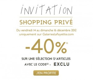 Vente Flash Galeries Lafayette ! Moins 40% sur des milliers d’articles jusqu'à dimanche 