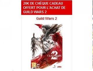 20 euros en chèque cadeau pour l’achat jeu vidéo PC Guild Wars 2 