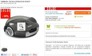 79 euros l’aspirateur Robot Simmons Trc40 (port compris) au lieu du double - SOLDES 