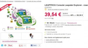 Console Leapster Explorer rose LEAPFROG a seulement 43 53 euros (port inclus)