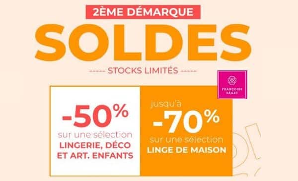 deuxième démarque moins 70% sur le linge de maison