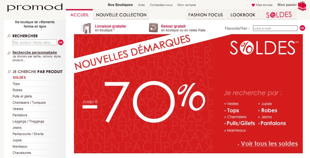 Nouvelle démarque Promod jusqu’à moins 70% + livraison gratuite en magasin