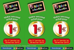 Opération 2 jeux Ravensburger/Nathan achetés = 1 jeu à 1 euros (ODR) - 2013