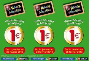 Opération 2 jeux Ravensburger/Nathan achetés = 1 jeu à 1 euros (ODR) - 2013