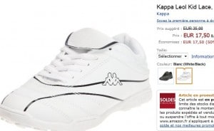 Basket enfant Kappa (blanche ou noire) à seulement 17,50 euros (port inclus)