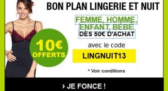 Bon plan lingerie sur Auchan.fr – 10 euros offerts pour 50 euros d’achat