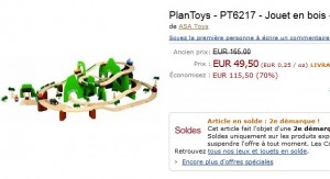 Circuit  en bois 73 pièces avec véhicule à 49,50 euros (port inclus) au lieu de 150 euros 