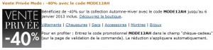 code promo 40 pourcents amazon - vente privee