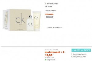 Coffret Calvin Klein CK One à seulement 19,95 euros au lieu de 37,95 euros 