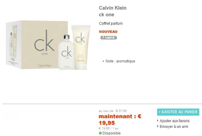 Coffret Calvin Klein CK One à seulement 19,95 euros au lieu de 37,95 euros