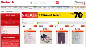 Jusqu’à moins 70% sur les vêtements enfants sur Auchan.fr