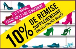 la halle aux chaussures soldes 10 pourcents en plus