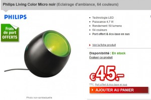 Le moins cher ! Philips Living Color Micro noir 64 couleurs à seulement 45 euros frais de port inclus (56 euros chez Amazon)