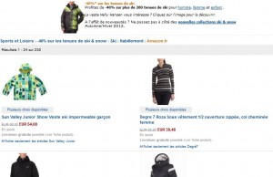 Moins 40% sur les tenues de ski (vestes, gants, combinaisons…) 