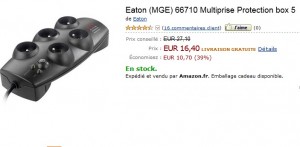 Multiprise Protection/ parafoudres box 5 intègre Compatible CPL Eaton à seulement 16,40 euros (port inclus) au lieu de 27 euros