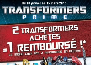 Opération 2 Transformers achetés = 1 Transformers 100% remboursé (ODR Hasbro)