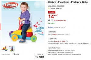 Porteur à Balle Playskool a 14,67 euros (vendu entre 32 et 49 euros ailleurs)