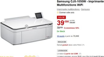Seulement 39,90 euros ! Imprimante Multifonctions WiFi Samsung à moitié prix !