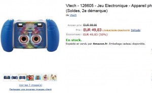 Soldes ! Appareil photo Kidizoom 3D Vtech à seulement 49,93 euros (port inclus)